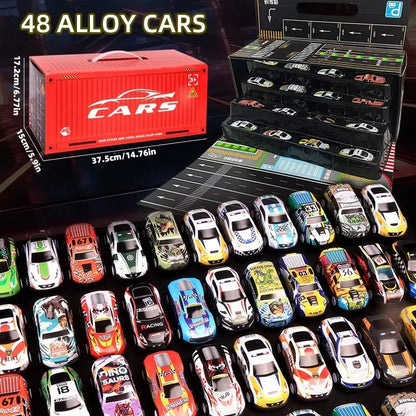 48-Piece Alloy Car Gift Set for Kids
