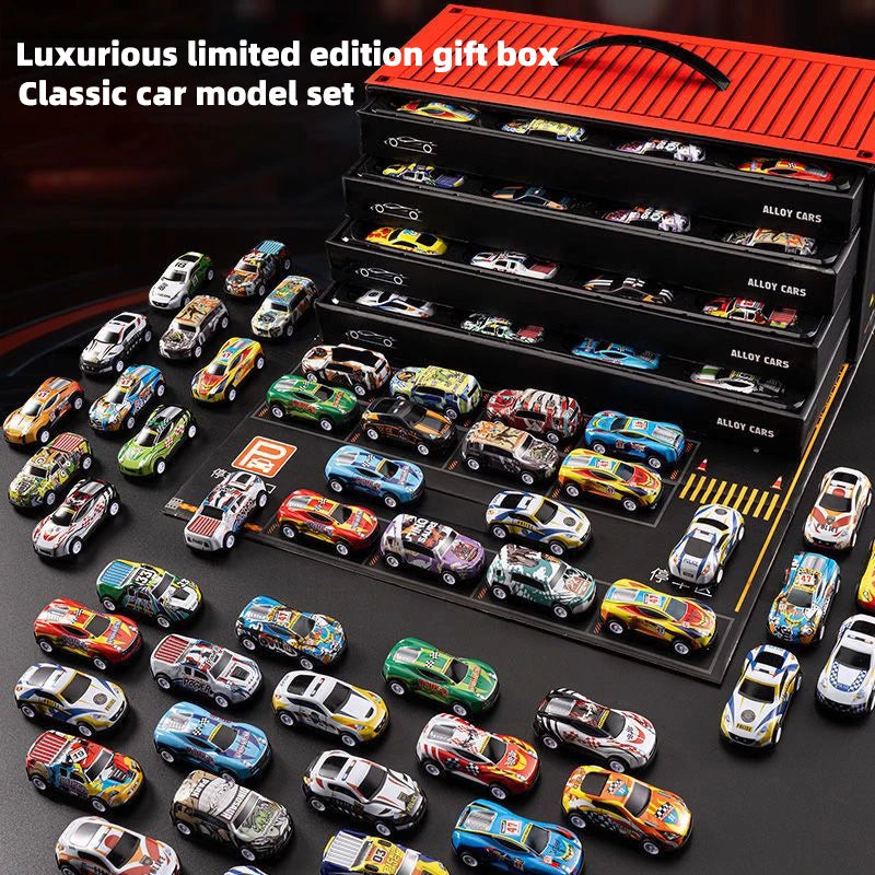 48-Piece Alloy Car Gift Set for Kids