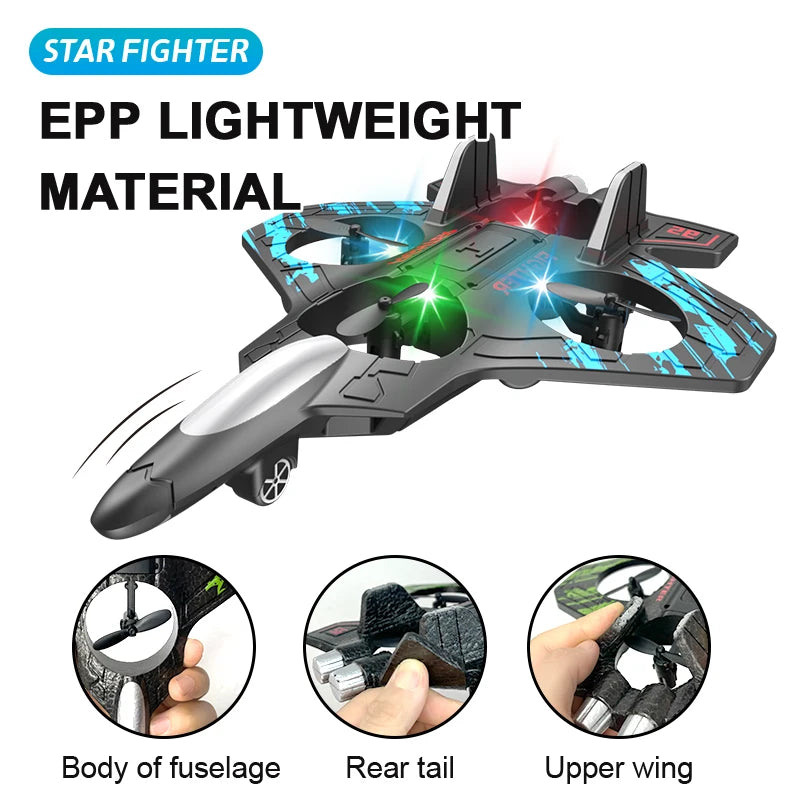 RC Jet Plane – 2.4G Foam Glider with Lights